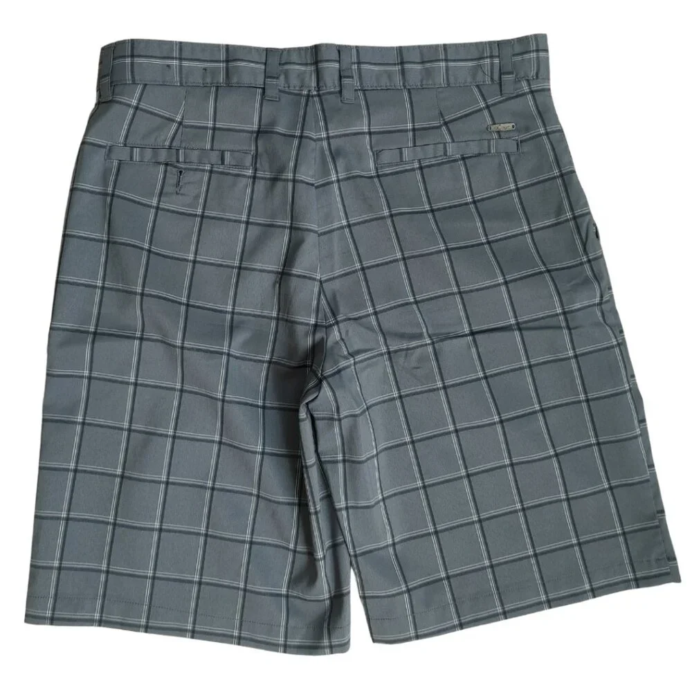GREG NORMAN for Tasso Elba Plaid Golf Men's Shorts Grey - Size 32